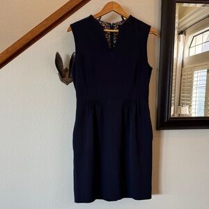 Tahari ASL Navy Sleeveless Mini Dress